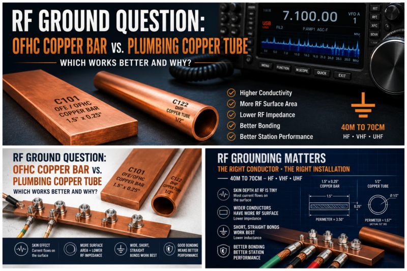 Ground Conductor Comparison 40m – 70cm Ham Station RF